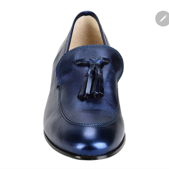 LEONARDO PRINCIPI BLUE LOAFERS SZE 8. RUNS BIG - Picture 2 of 5